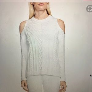 Vince camuto cold shoulder cable knit sweater
